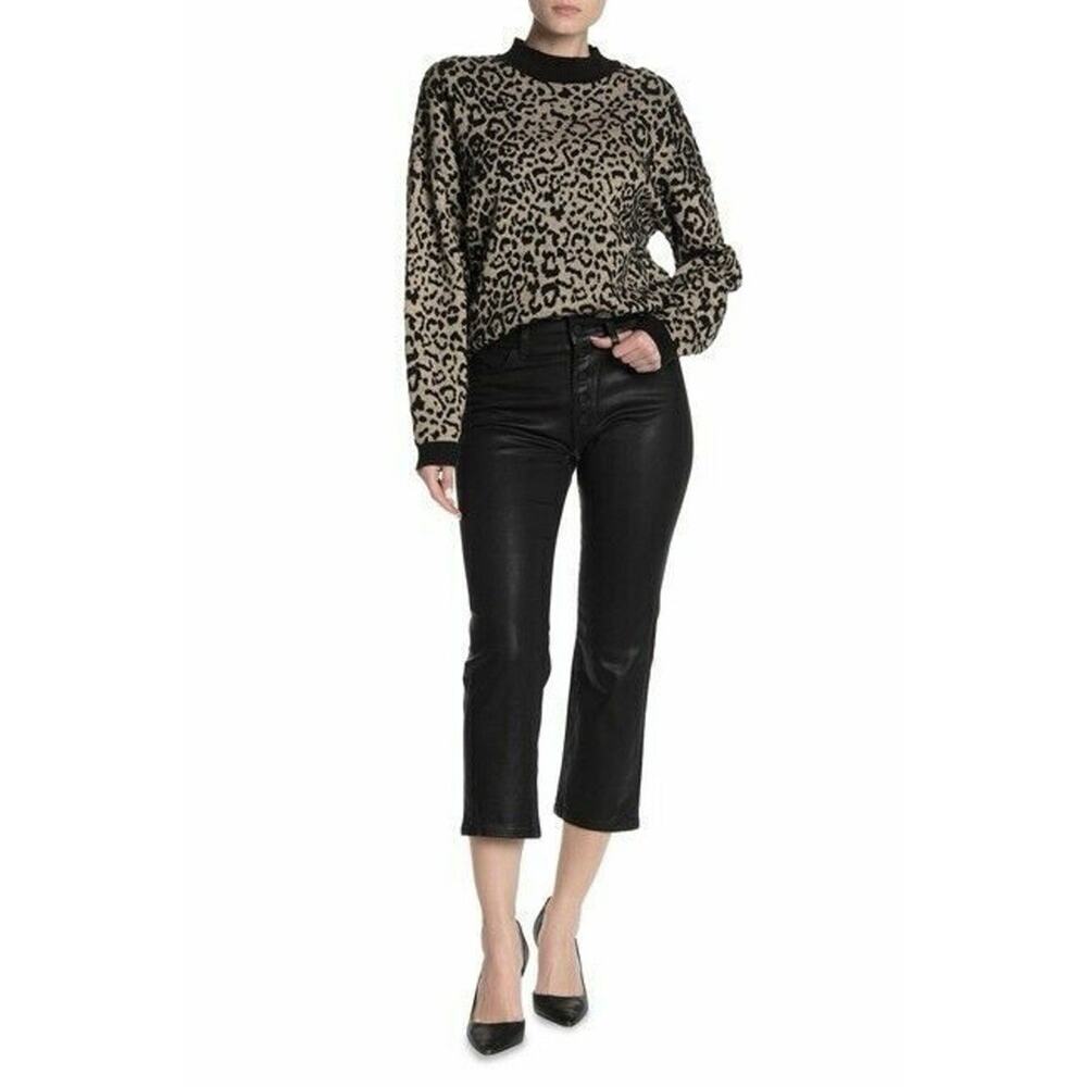 Joe's Jeans Sz 31 The Callie High Rise Bootcut Crop Pants Black Stretch